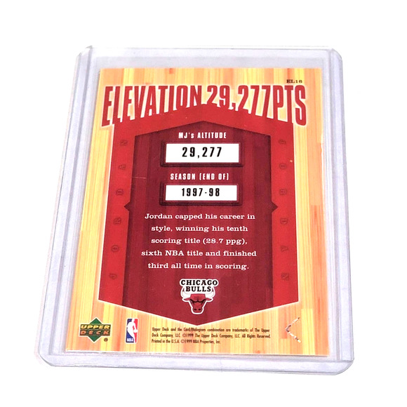 1999 UD Michael Jordan Athlete of the Century Elevation 29,277 PTS Card #16 - Picture 2 of 2